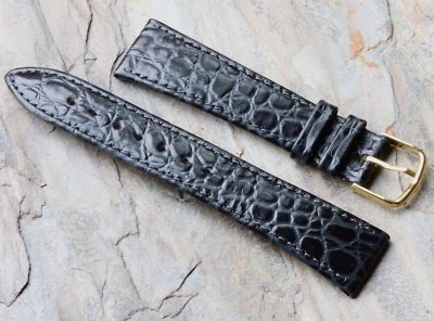 Correa de reloj vintage de cuero con patrón de cocodrilo gris 20 mm de Hirsch NOS años 60/70 Foto 1 de 2