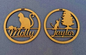 Árbol de Navidad personalizado mascota gato decoración MDF construcción en forma de madera  - Imagen 1 de 5