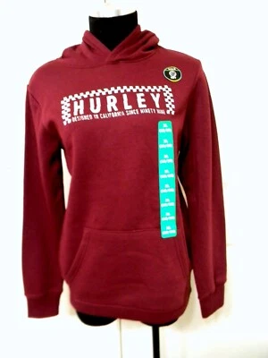 Молодежная флисовая толстовка с капюшоном Hurley размер XL (18/20) бордовая новая с ценниками - Изображение 1 из 4