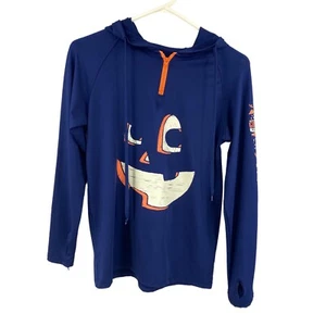 Halloween Youth Size Large Hoodie Navy Gourdys Pumpkin Run 2021 Sour Fish Events - Picture 1 of 12