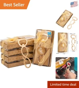 Eternal Love 50-Pack Gold Bottle Openers - Perfect for Weddings and Events - Picture 1 of 9