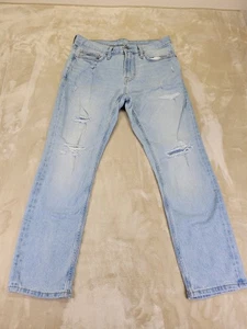 Jeans Old Navy Para Hombre 32X30 Azul Ajustado Integrado Flex Envejecido Y2K Punk Grunge - Imagen 1 de 12