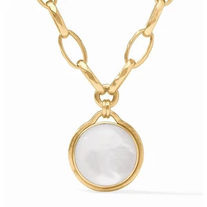 Julie Vos Solara Statement Halskette - 24K vergoldet - irisierender klarer Kristall - Bild 1 von 10