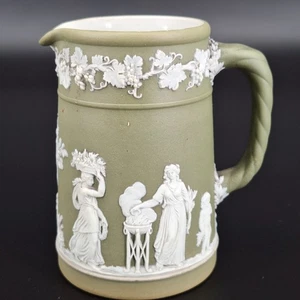 Credenza vintage Wedgwood verde e bianco diaspro neoclassica alta 4" LEGGI - Foto 1 di 9