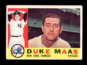 1960 TOPPS #421 DUKE MAAS YANKEES LIGHT CREASE - Foto 1 di 2