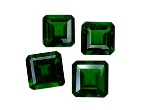4.59CTS CHROME GREEN NATURAL CHROME DIOPSIDE SQUARE CUT LOOSE GEMSTONES - Picture 1 of 2