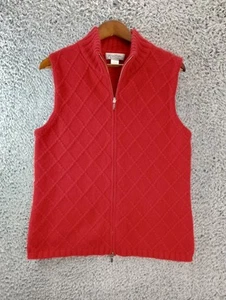 Brooks Brothers Strickjacke Pullover Weste Herren L rot rein 100% Kaschmir Strick Reißverschluss Vintage - Bild 1 von 8