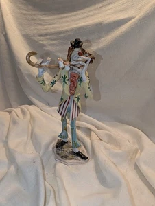 Dino Bencini Cerámica "Flauta" Jugador Estatuilla Payaso Italia Artista Firmado RARO - Imagen 1 de 9