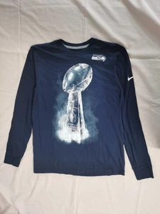 Maglia manica lunga Nike Seattle Seahawks regular fit Super Bowl Lombardi Trophy M - Foto 1 di 5