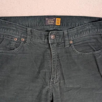 J Crew Pants Mens 31x30 Corduroy Dark Wash Green 484 Slim Fit - Image 1 of 4
