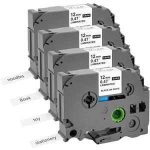 4Pz Nastro per Etichette Compatibile Brother P-Touch Tze-231 Tze231 TZ-231 - Foto 1 di 7