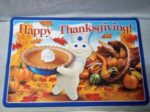 Alfombra de piso Willabee & Ward, Happy Thanksgiving Pillsbury Dough Boy, 2012, 26x17 - Imagen 1 de 5