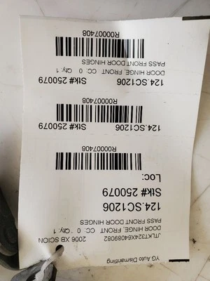 XB SCION  2006 Front Door Hinge 7408 - Image 1 of 4