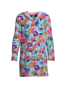 Kids Long Sleeve Hooded Front Pocket Terry Cloth Swimsuit Cover-Up XL 14/16 - Picture 1 of 8