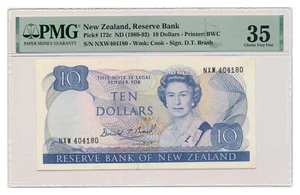 NEW ZEALAND banknote 10 Dollars 1989 PMG VF 35 Choice Very Fine - Picture 1 of 7