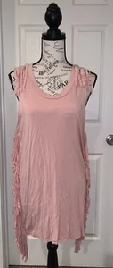 Neu mit Etikett POL hellrosa Fransen Tunika/Kleid, Größe L - Bild 1 von 4