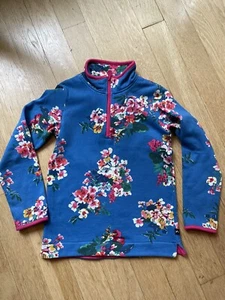 JOULES Girls Sweater Sweatshirt Hoodie Zip Floral Blue Pink Print 10y Catimini - Picture 1 of 6