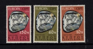 Chipre 1974 EUROPA, PLATA STATER OF MARION MNH SG 423-425 SC 416-418 - Imagen 1 de 1