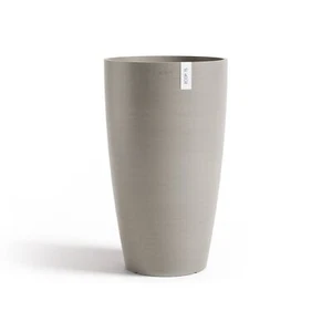 Ecopots Stockholm High Round Recycled-Based Composite Planter, Taupe, 23.5” - Picture 1 of 7