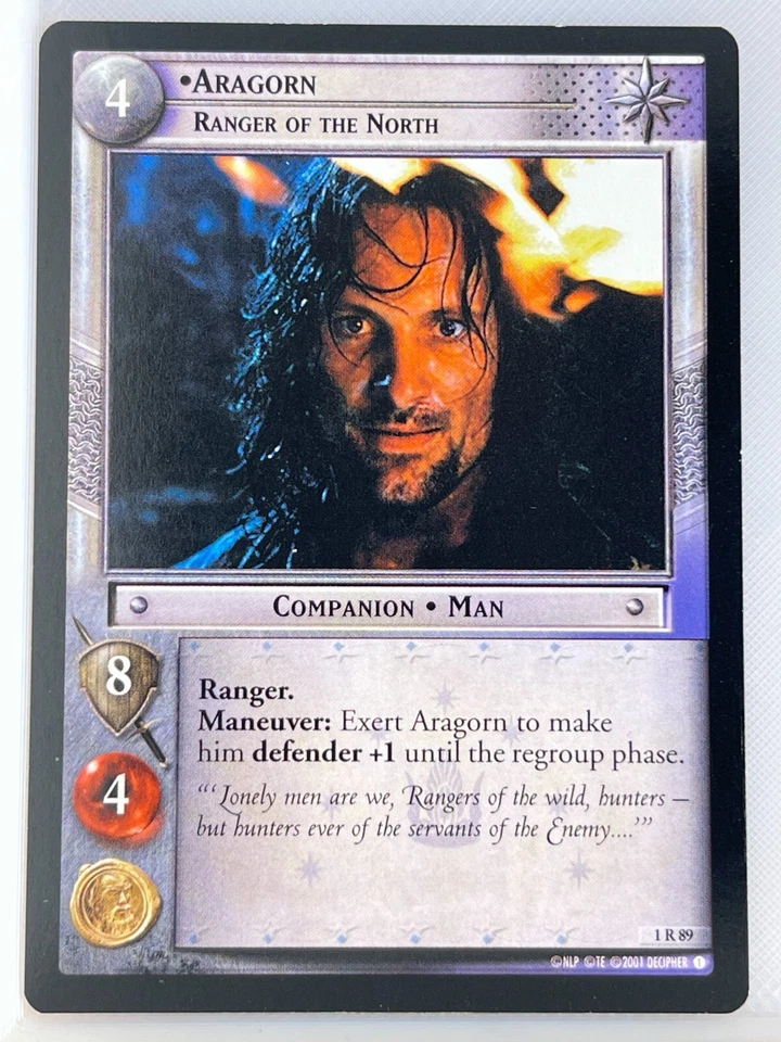 LORD OF THE RINGS TCG FELLOWSHIP 1R89 ARAGORN RANGER OF THE NORTH lp - Image 1 of 1
