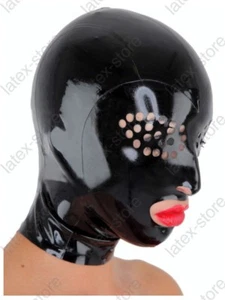 155-7 Latex Rubber Gummi Mask Hood Flyeyes customized catsuit unique 0.7mm cool - Picture 1 of 7