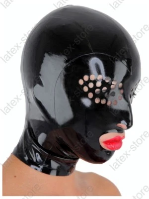 155-7 Latex Rubber Gummi Mask Hood Flyeyes customized catsuit unique 0.7mm cool - Image 1 of 4
