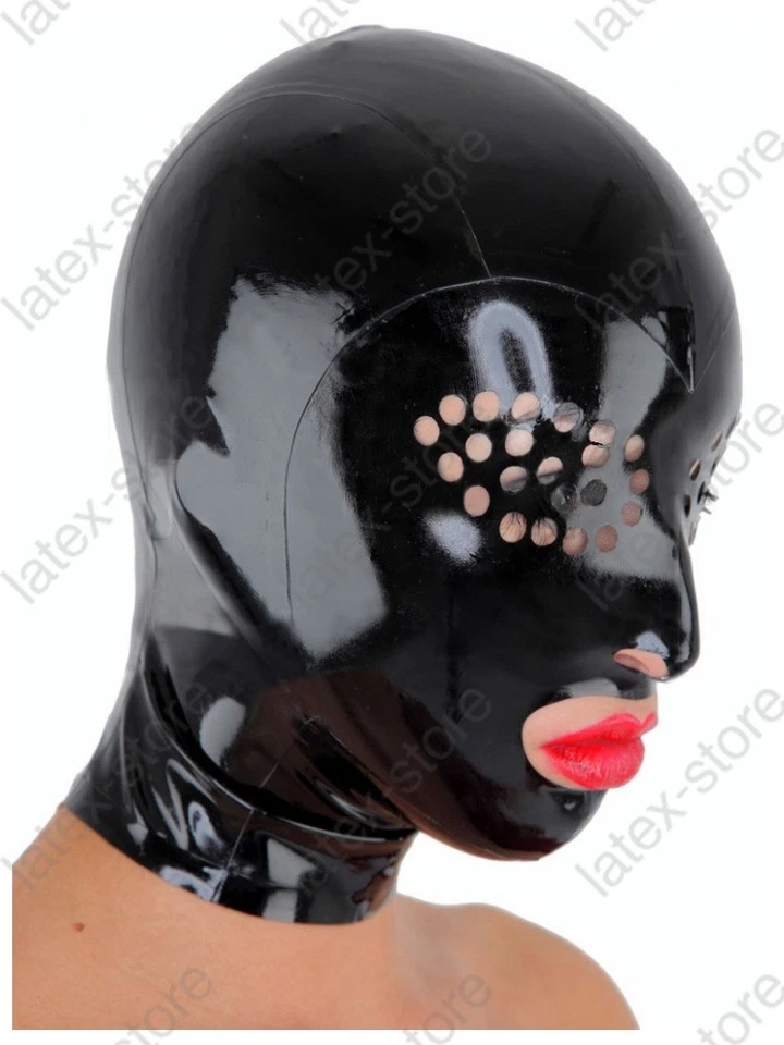 155-7 Latex Rubber Gummi Mask Hood Flyeyes customized catsuit unique 0.7mm cool - Image 1 of 4