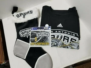 SAN ANTONIO SPURS NBA CHAMPIONS LARGE T-SHIRT 2007 FINALS & CHRISTMAS STOCKING - Picture 1 of 12