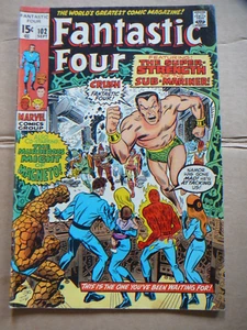 FANTASTIC FOUR - MARVEL COMICS - No. 102 SEPTEMBER 1970 - SUB-MARINER - VG-F - Picture 1 of 5
