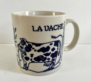 Vintage 1978 Taylor & Ng La Vache La Bulle Cow Bull Coffee Mug Cup Blue - Picture 1 of 7