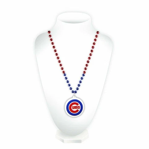CHICAGO CUBS MLB MARDI GRAS SPORT BEADS NECKLACE WITH MEDALLION JEWELRY Cover