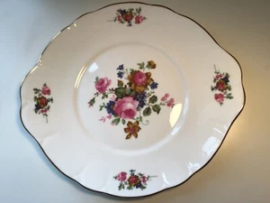 Royal Court England Fine Bone China Cake Plate with Pink Roses Mint Never Used - Picture 1 of 6