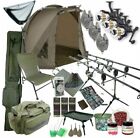 3 Rod Carp Set Up With Bivvy Tent. Carp Fishing Set. Rods Reels Bait Bag Holdall