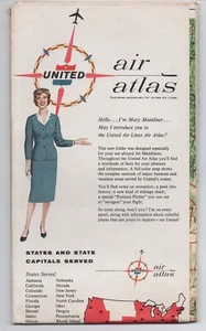 United Airlines 1962 mapa plegable de rutas aéreas de los Estados Unidos - Imagen 1 de 2