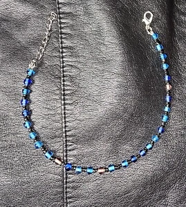 Jewelry Ankle Anklet Colorful shimmering beaded strand with links and clasp gift - Picture 1 of 2