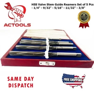 Alesatori guida stelo valvola HSS set 5 pezzi 1/4" 9/32" 5/16" 11/32" 3/8" USA - Foto 1 di 14