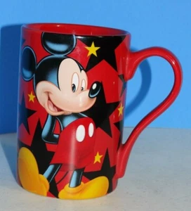 Mickey Mouse MUG red with black & yellow stars genuine Disney Store RARE - Picture 1 of 6