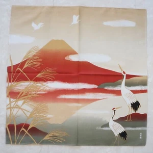 Furoshiki Tessuto avvolgente Mt. Fuji and Two Gru in Autunno 50cm 19,7 pollici Giappone - Foto 1 di 10