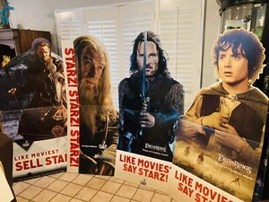 Very Rare LORD OF THE RINGS Trilogy Display Standees All 4 STARZ Cable Channel - Picture 1 of 5