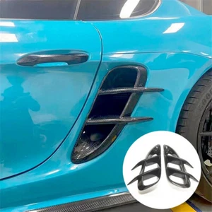 Cubierta de admisión de aire lateral de fibra de carbono real 3K para Porsche 718 Boxster Cayman - Imagen 1 de 5