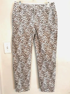Chicos Womens Jeans 0 S 4 Ankle Leopard Animal Print Denim Jean Pockets Office - Picture 1 of 4