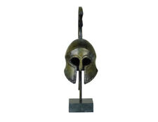 Ancient Greek Helmet Real Bronze Metal Art Sculpture Handmade in Greece 8.6 in