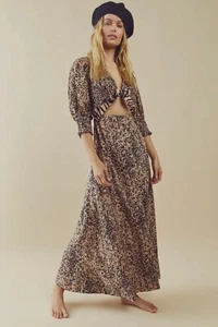 NWT FREE PEOPLE Sz XL STRING OF HEARTS PRINTED MAXI DRESS - Picture 1 of 3
