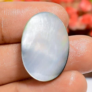 18 Ct. Natural Oval Mother Of Pearl Cabochon Gemstone Pendant Making 23X16X5 mm - Picture 1 of 4