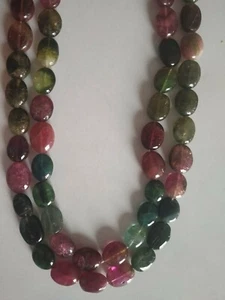 Tourmaline Oval Multi-Color Smooth Plain Beads 2 Strand 360 Cts Natural Gemstone - Picture 1 of 4