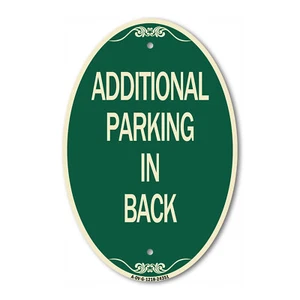 Designer Sign Additional Parking in Back Sign 12" x 18" Metal Sign - Picture 1 of 4