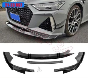 For Audi RS7 Sedan 21-2023 ABS Carbon Fiber Front Bumper Lip Body Spoiler trim*4 - Picture 1 of 4