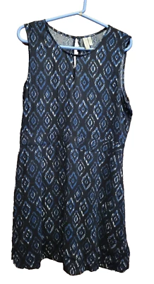 Vestido SAHALIE Grande Sin Mangas Cuello Cerradura Negro/Azul/Blanco 42x37 Foto 1 de 4