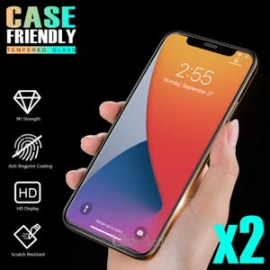 2XTempered Glass Screen Protector For iPhone 11 12 13 14 14 Pro Max XS XR 8 PLUS - Picture 1 of 45