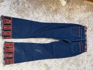 Vintage blue Jeans Women Denim Size 10 ' AMAZING ' brand fringe - Picture 1 of 10